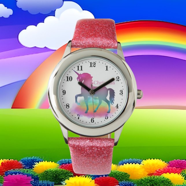 leuke meisjes fantasie unicorn toevoegen naam Kijk Horloge (Creator heeft geüpload)