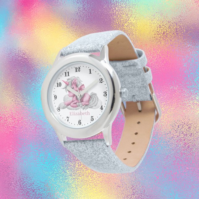 leuke meisjes fantasie unicorn voegt naam toe horloge (Creator heeft geüpload)