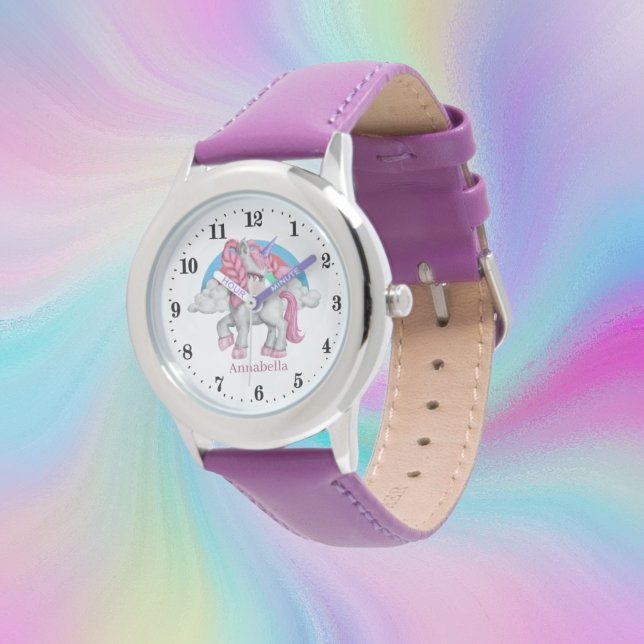 leuke meisjes fantasie unicorn voegt naam toe horloge (Creator heeft geüpload)