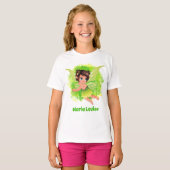 leuke meisjes groenfee voegt een naam toe t-shirt (Voorkant volledig)