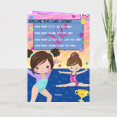 Leuke meisjes gymnastiek Je bent een-doolhof-ing v Kaart (Achterkant)