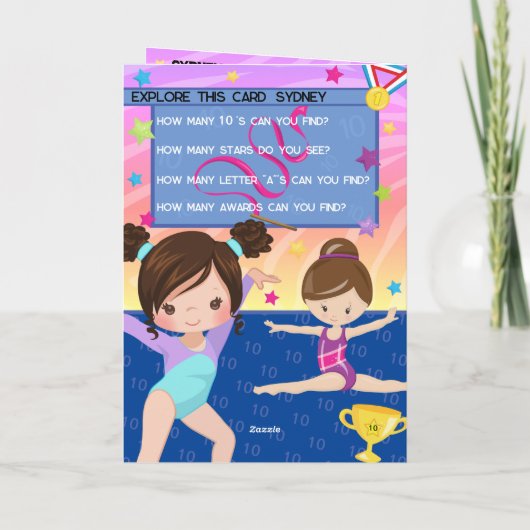 Leuke meisjes gymnastiek Je bent een-doolhof-ing v Kaart (Achterkant)