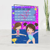 Leuke Meisjes Gymnastiek Kleurplaat Happy Birthday Kaart (Achterkant)