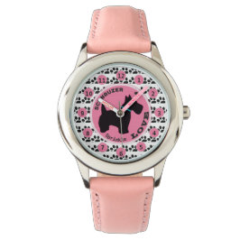 Leuke Meisjes Hondenpoot Schnauzer Kinder Personal Horloge