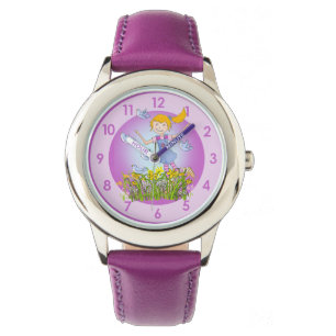 Leuke meisjes lente vogels polshorloge horloge