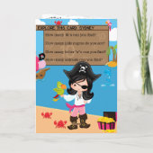 Leuke Meisjes Pirate Kapitein Kleur Ik Gelukkige V Kaart (Achterkant)