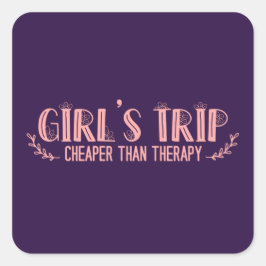 Leuke meisjes reis goedkoper dan therapie vierkante sticker