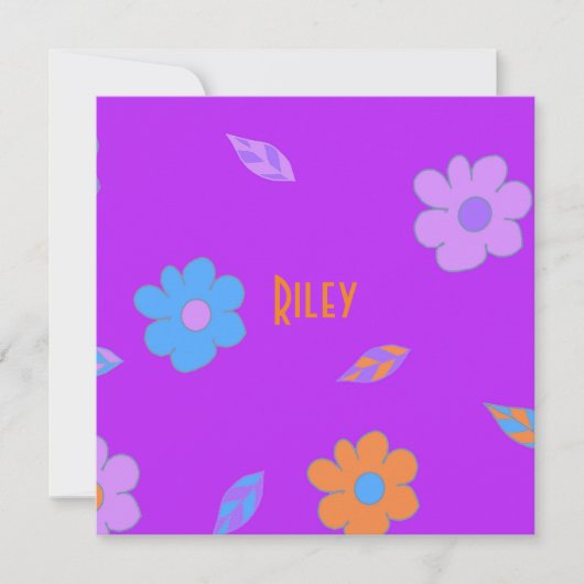 Leuke meisjes retro bloem feestdagenkaart (Voorkant)