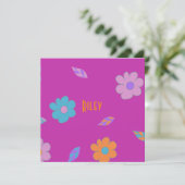 Leuke meisjes retro bloem feestdagenkaart (Staand voorkant)