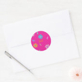 Leuke meisjes retro bloem ronde sticker (Envelop)
