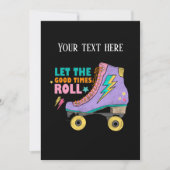 Leuke meisjes retro roller schaatsen kaart (Voorkant)