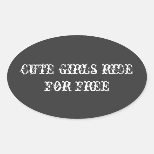 "Leuke meisjes rijden gratis" helm sticker (Voorkant)