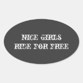 "Leuke meisjes rijden gratis" helm sticker (Voorkant)