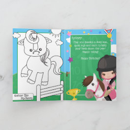 Leuke Meisjes Ruitersport Kleurplaat Verjaardag Kaart