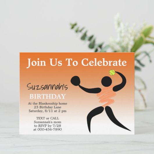 Leuke Meisjes Softball Custom Verjaardagsfeest Kaart (Staand voorkant)