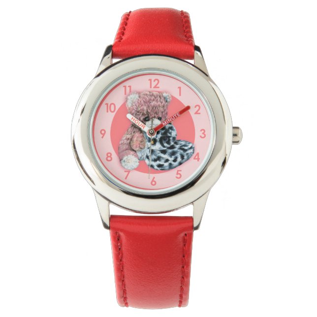 Leuke meisjes teddy polshorloge horloge (Voorkant)
