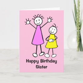 Leuke meisjes zuster Happy Birthday Kaart