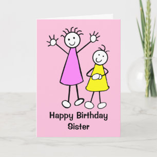Leuke meisjes zuster Happy Birthday Kaart