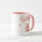 Leuke meisjesachtige kleine teddybeer met ballonne mok (Voorkant rechts)