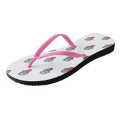 Leuke Meisjesachtige Kleurrijke IJshoorntjes Teenslippers (Schuin)