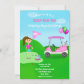 Leuke meisjesgolf-thema verjaardagsfeestje kaart (Voorkant)