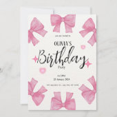 Leuke meisjesroze glitter verjaardag kaart (Voorkant)