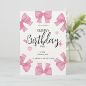 Leuke meisjesroze glitter verjaardag kaart (Staand voorkant)