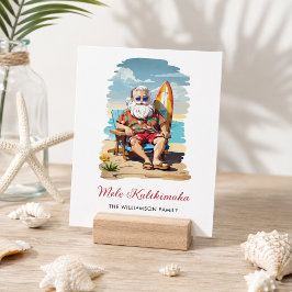 Leuke Mele Kalikimaka Kerstkaart van Santa Surfpla