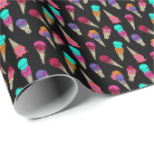 Leuke Melty Summer Gothic Skull Ice Cream raar zwa Cadeaupapier (Rol Hoek)