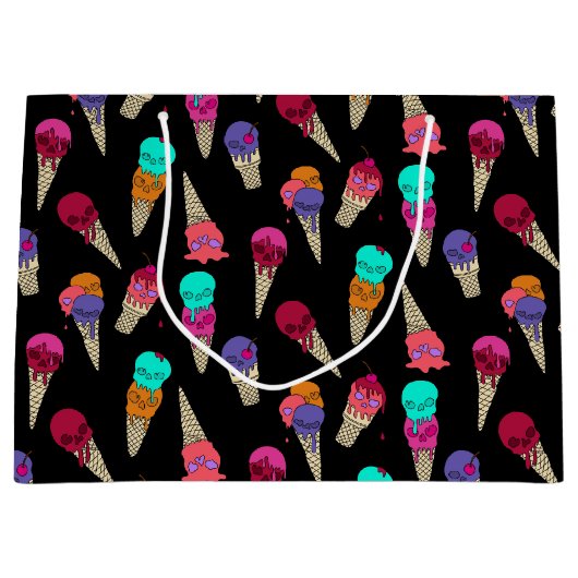 Leuke Melty Summer Gothic Skull Ice Cream raar zwa Groot Cadeauzakje (Voorkant)