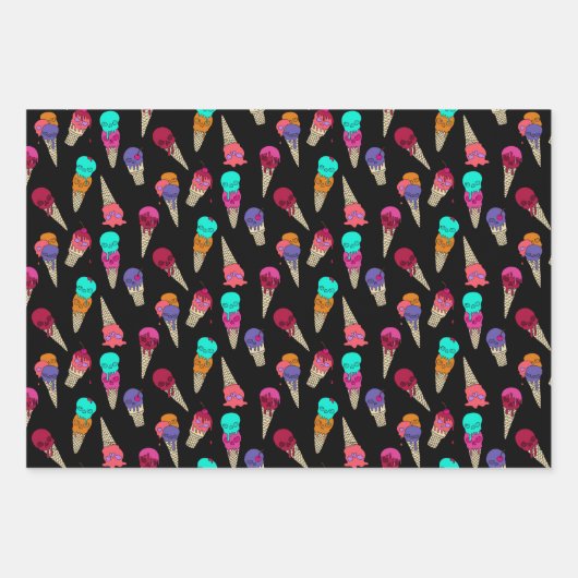 Leuke Melty Summer Gothic Skull Ice Cream raar zwa Inpakpapier Vel (Voorkant 2)