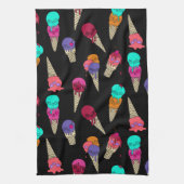 Leuke Melty Summer Gothic Skull Ice Cream raar zwa Theedoek (Verticaal)