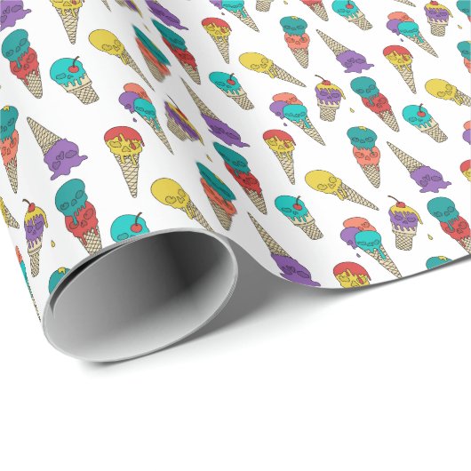 Leuke Melty Zomer Gothic Schedel IJs Juweel wit Cadeaupapier (Rol Hoek)