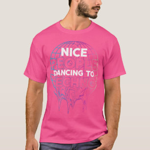 Leuke mensen dansen op techno EDM elektronische mu T-shirt