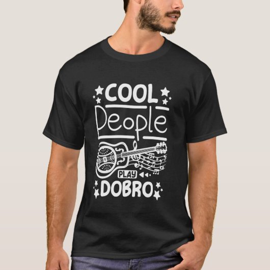 Leuke mensen spelen dobro resonator gitaar t-shirt (Voorkant)