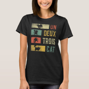 Leuke Meowy Ca Zwart Kat Un Deux Trois Kat T-shirt