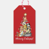 Leuke Meowy Catmas Katten Kerstboom Aangepast Cadeaulabel (Voorkant)