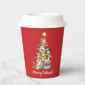 Leuke Meowy Catmas Katten Kerstboom Aangepast Papieren Bekers (Achterkant)