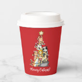 Leuke Meowy Catmas Katten Kerstboom Aangepast Papieren Bekers (Voorkant)