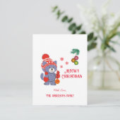 Leuke Meowy Kerst Schattigee Kat Kerstgroeten Kaart (Staand voorkant)