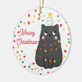 Leuke Meowy Kerstmis Kat Ornament (Links)