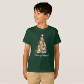 Leuke Meowy Kerstmis Katten Kerstboom T-shirt (Voorkant volledig)