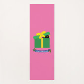 Leuke merel gluren uit een geschenkdoos yogamat (Voorkant)