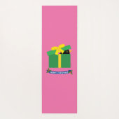 Leuke merel gluren uit een geschenkdoos yogamat (Achterkant)