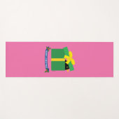 Leuke merel gluren uit een geschenkdoos yogamat (Voorkant (horizontaal))
