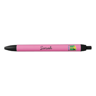 Leuke merel gluren uit geschenkdoos aangepaste naa zwarte inkt pen