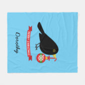 Leuke merel met een kerstbal aangepaste naam fleece deken (Voorkant (Horizontaal))