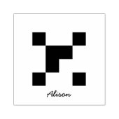 Leuke merel met een kerstbal aangepaste naam rubberstempel (Afrduk)