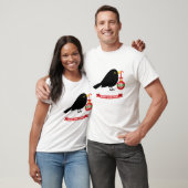 Leuke merel met een kerstbal t-shirt (Unisex)