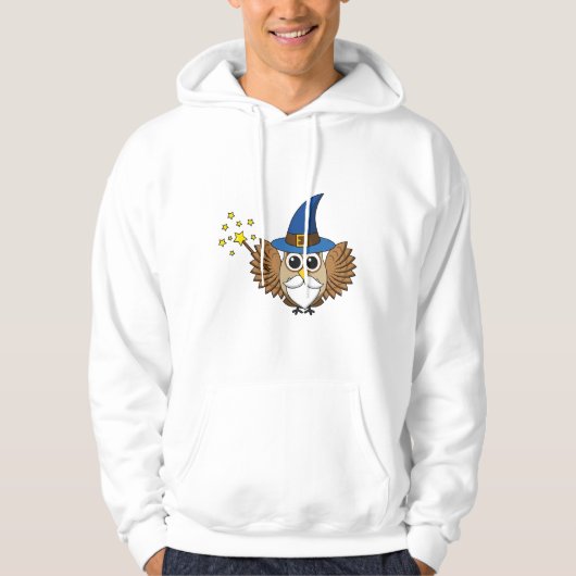 Leuke Merlin de Wizard Uil Cartoon Hoodie (Voorkant)